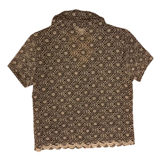 Nicola women's medium y2k black silver lace shirt whimsigoth 90s brat - Picture 2 of 9